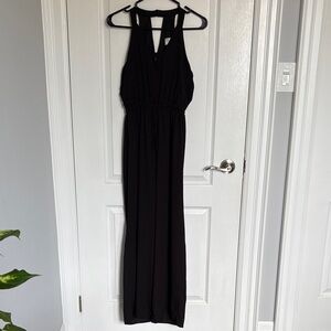 Elegant Black Sleeveless Maxi Dress